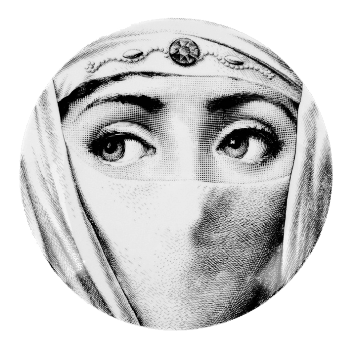 Декоративная тарелка Fornasetti 084 Черный Декоративная тарелка Fornasetti 084 Черный в Костроме | Loft Concept