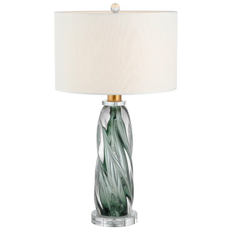 Настольная лампа Cecil Table Lamp Белый Прозрачное Стекло Зеленый шалфей Настольная лампа Cecil Table Lamp Белый Прозрачное Стекло Зеленый шалфей в Костроме | Loft Concept