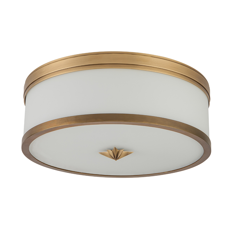 Потолочный светильник Imher Ceiling Lamp Латунь Белое матовое стекло Потолочный светильник Imher Ceiling Lamp Латунь Белое матовое стекло в Костроме | Loft Concept