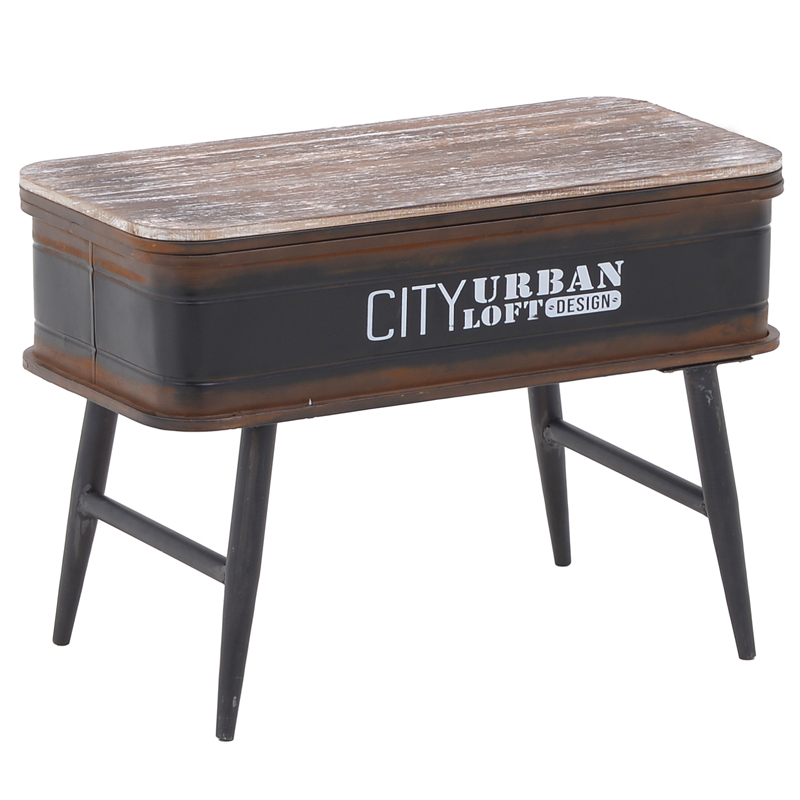 Приставной стол City Urban Loft Design Table black Коричневый винтаж Винтажный черный Приставной стол City Urban Loft Design Table black Коричневый винтаж Винтажный черный в Костроме | Loft Concept