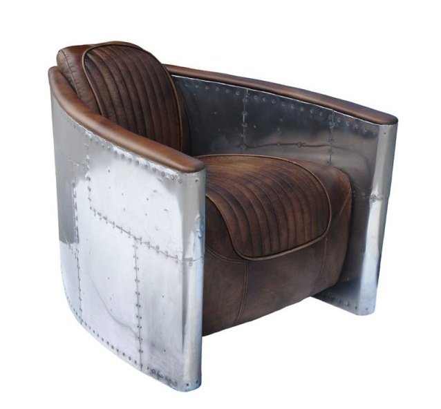 Кресло Aviator Tomcat chair Белый Коричневый Кресло Aviator Tomcat chair Белый Коричневый в Костроме | Loft Concept