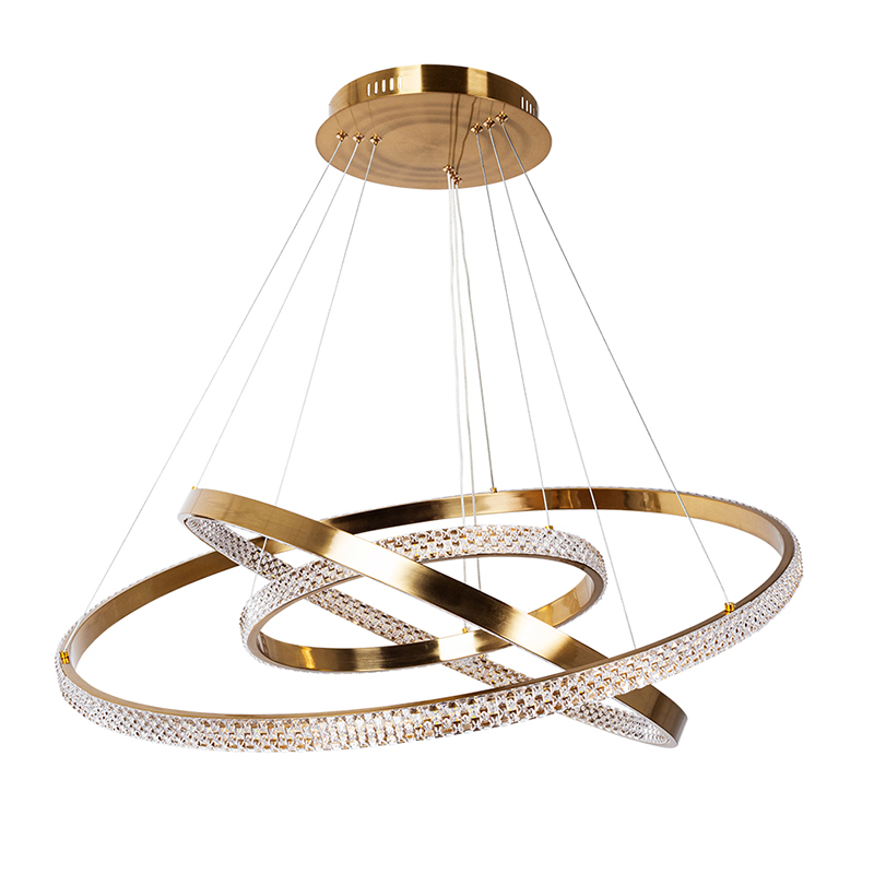 Люстра дизайнерская Gold Rings of Venus Золотой Люстра дизайнерская Gold Rings of Venus Золотой в Костроме | Loft Concept