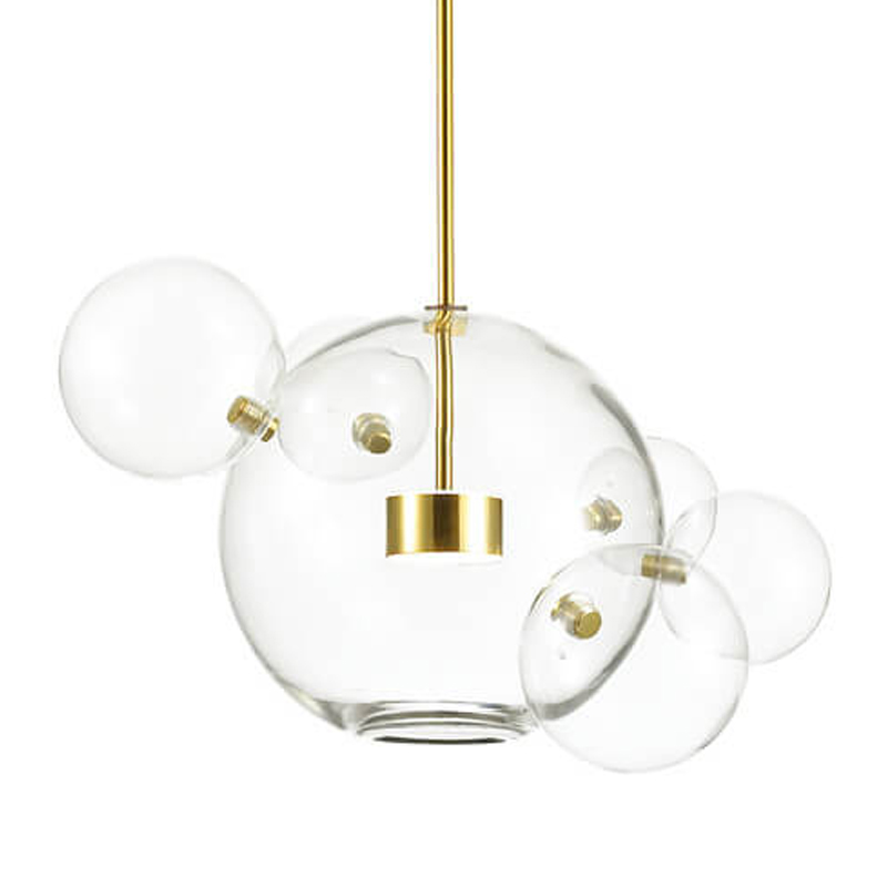 Подвесной светильник Transparent Bubble Pendant Gold 5 Глянцевое золото Прозрачный Подвесной светильник Transparent Bubble Pendant Gold 5 Глянцевое золото Прозрачный в Костроме | Loft Concept