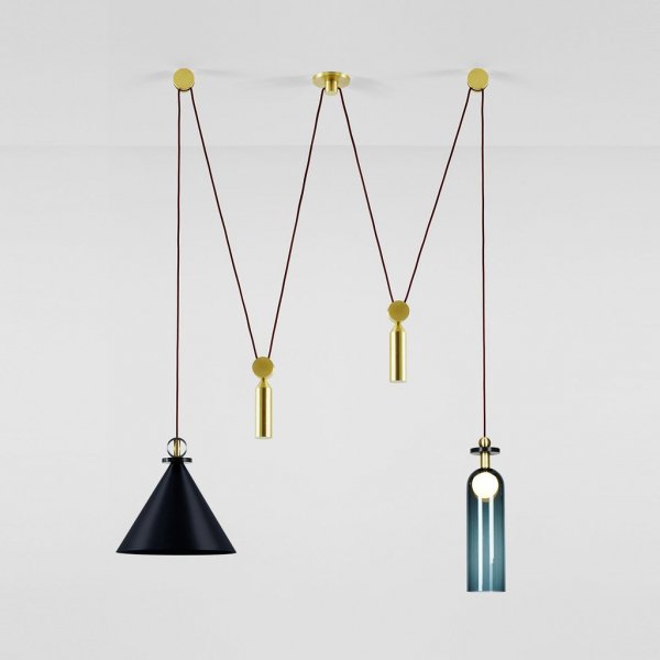 Подвесной светильник Shape up Double Pendant Black Черный Подвесной светильник Shape up Double Pendant Black Черный в Костроме | Loft Concept