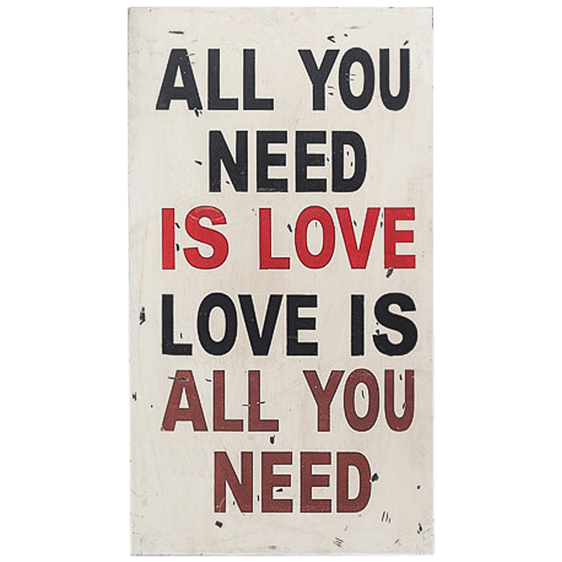 Постер All you need is love Черно-белый Красный Постер All you need is love Черно-белый Красный в Костроме | Loft Concept