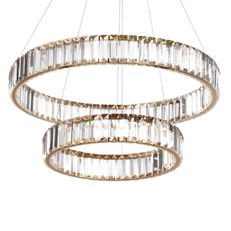 Люстра Хрустальная Ring Horizontal 2 кольца Золотой Прозрачный Люстра Хрустальная Ring Horizontal 2 кольца Золотой Прозрачный в Костроме | Loft Concept