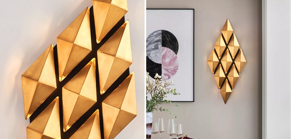 Бра Honeycomb Gold lozenges Wall Lamp Бра Honeycomb Gold lozenges Wall Lamp - Loft-Concept в Костроме