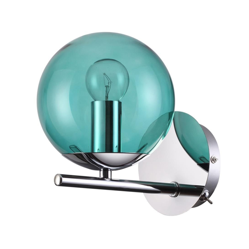 Бра Bolle Hanging Lamp Blue Хром Бирюзовый Бра Bolle Hanging Lamp Blue Хром Бирюзовый в Костроме | Loft Concept