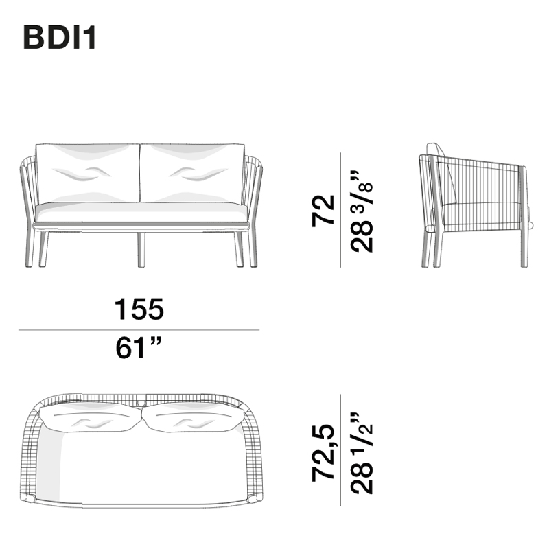Дизайнерский уличный диван из массива дерева BOBOLI Sofa Дизайнерский уличный диван из массива дерева BOBOLI Sofa в Костроме