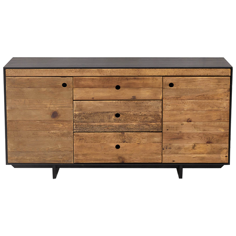 Комод деревянный с 2-мя дверцами и 3-мя ящиками Russell Chest of Drawers Коричневый Древесина Комод деревянный с 2-мя дверцами и 3-мя ящиками Russell Chest of Drawers Коричневый Древесина в Костроме | Loft Concept