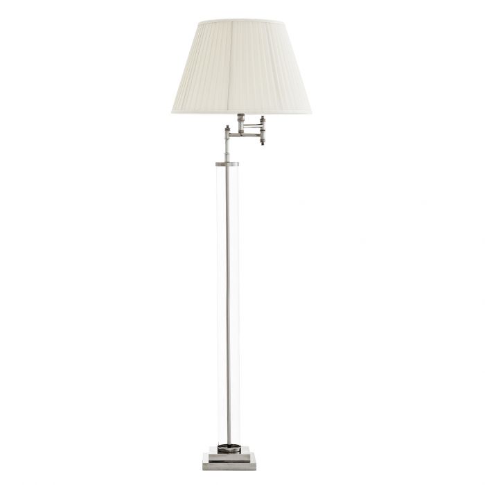 Торшер Eichholtz Floor Lamp Beaufort Никель Прозрачное Стекло Кремовый Торшер Eichholtz Floor Lamp Beaufort Никель Прозрачное Стекло Кремовый в Костроме | Loft Concept