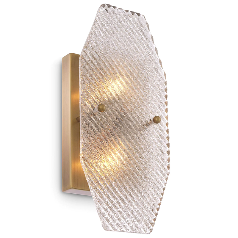 Бра Eichholtz Wall Lamp Fernando Латунь Прозрачное Стекло Бра Eichholtz Wall Lamp Fernando Латунь Прозрачное Стекло в Костроме | Loft Concept