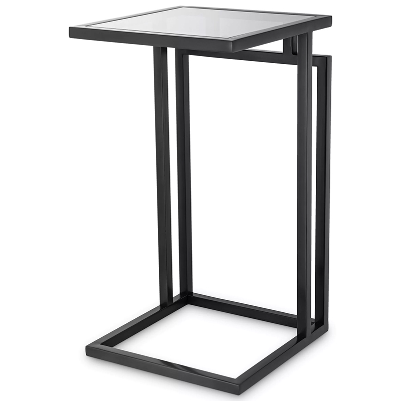 Приставной стол Eichholtz Side Table Marcus Black Черный Стекло Смок Приставной стол Eichholtz Side Table Marcus Black Черный Стекло Смок в Костроме | Loft Concept