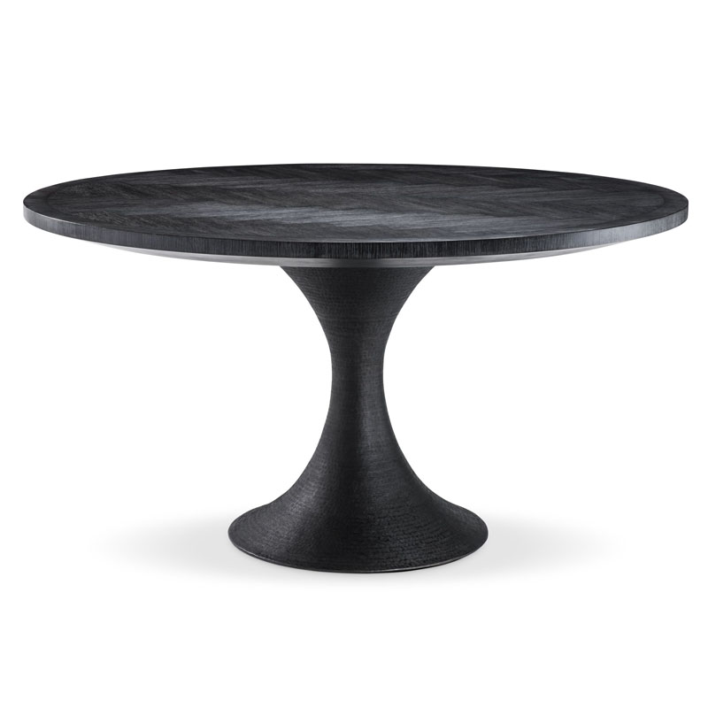 Обеденный стол Eichholtz DINING TABLE MELCHIOR ROUND black Черный Обеденный стол Eichholtz DINING TABLE MELCHIOR ROUND black Черный в Костроме | Loft Concept