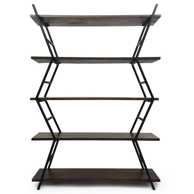 Стеллаж Industrial Zigzag Dark Wood Коричневый Черный Стеллаж Industrial Zigzag Dark Wood Коричневый Черный в Костроме | Loft Concept