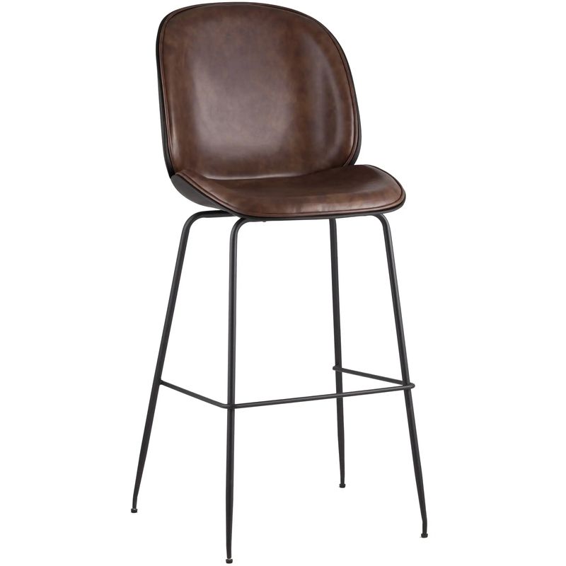 Стул Барный Винтажная Темно-Коричневыя Экокожа Vendramin Bar Chair Коричневый винтаж Черный Стул Барный Винтажная Темно-Коричневыя Экокожа Vendramin Bar Chair Коричневый винтаж Черный в Костроме | Loft Concept