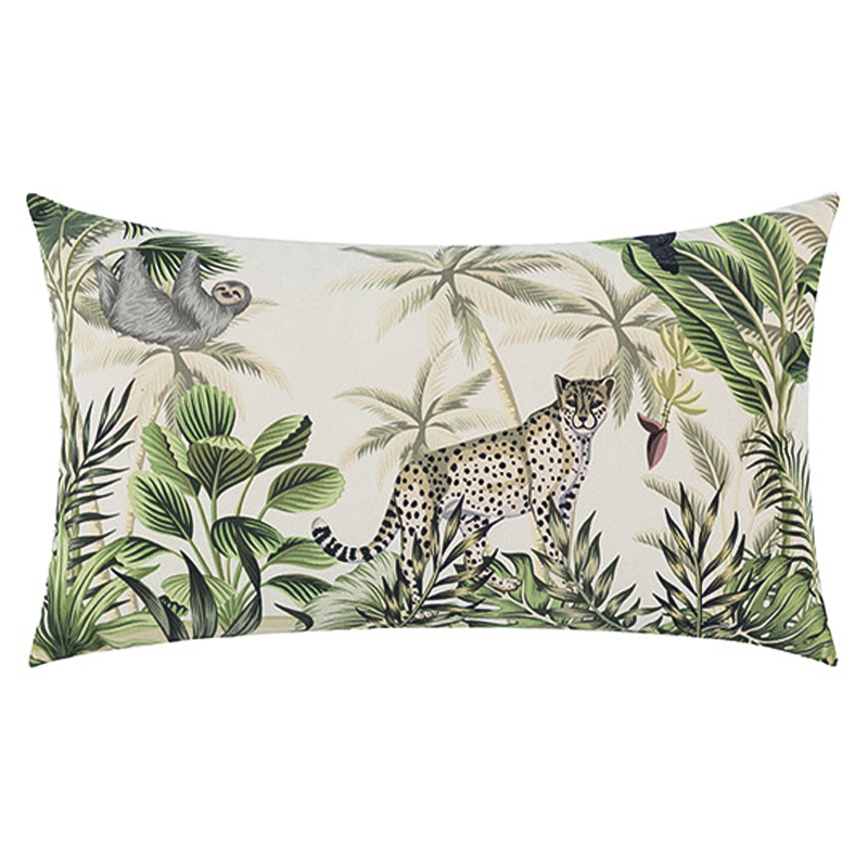 Декоративная подушка Rainforest Animals Cushion Бежевый Зеленый Серый Декоративная подушка Rainforest Animals Cushion Бежевый Зеленый Серый в Костроме | Loft Concept