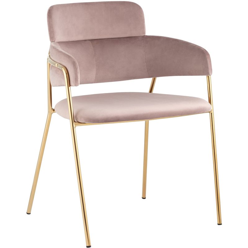 Polina chair Пепельно-Розовый Велюр Розовый пастельный Золотой Polina chair Пепельно-Розовый Велюр Розовый пастельный Золотой в Костроме | Loft Concept