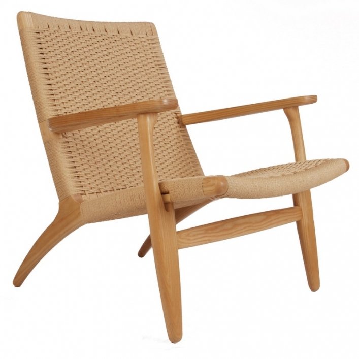 Кресло Hans Wegner CH25 Черный Бежевый в Костроме | Loft Concept 