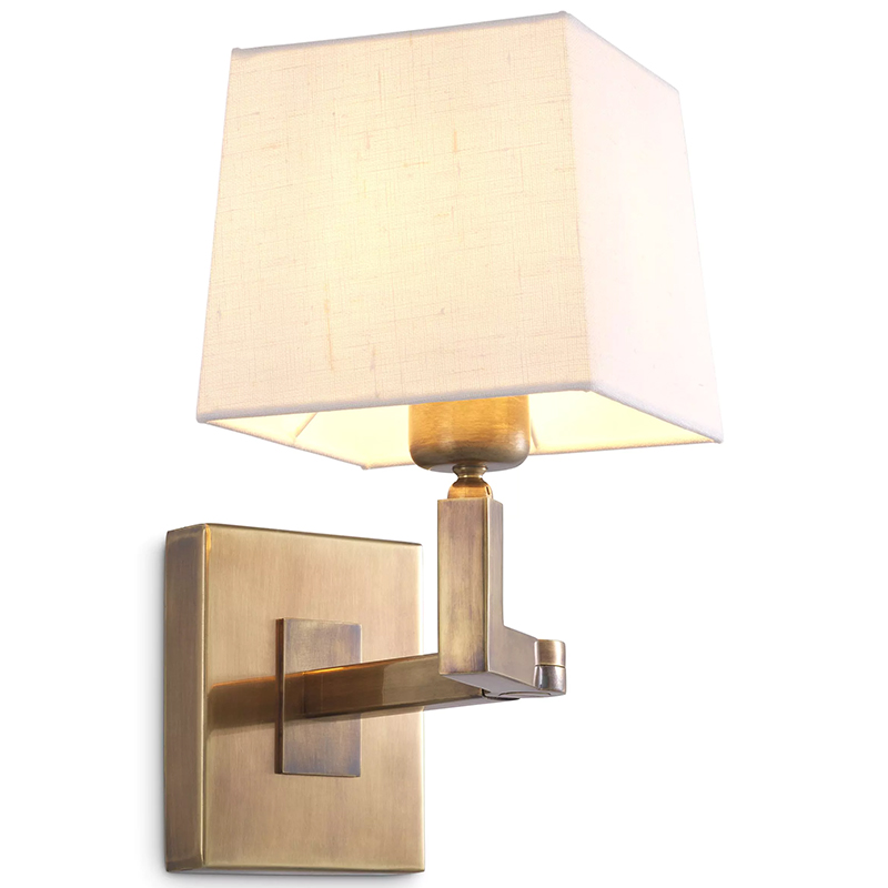 Бра Eichholtz Wall Lamp Cambell Brass Белый Винтажная латунь Бра Eichholtz Wall Lamp Cambell Brass Белый Винтажная латунь в Костроме | Loft Concept