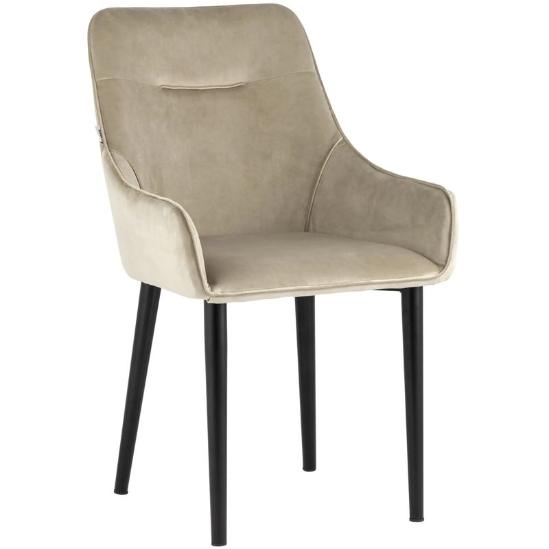 Стул Joan Chair Бежевый Велюр Бежевый Черный Стул Joan Chair Бежевый Велюр Бежевый Черный в Костроме | Loft Concept