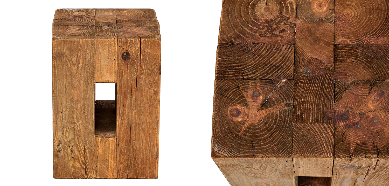 Приставной стол из массива сосны Harlee Wood Side Table - фото