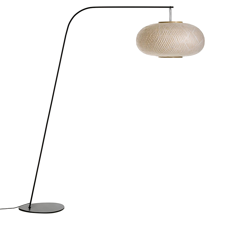 Торшер Wicker Bamboo Floor lamp Черный Бежевый Торшер Wicker Bamboo Floor lamp Черный Бежевый в Костроме | Loft Concept