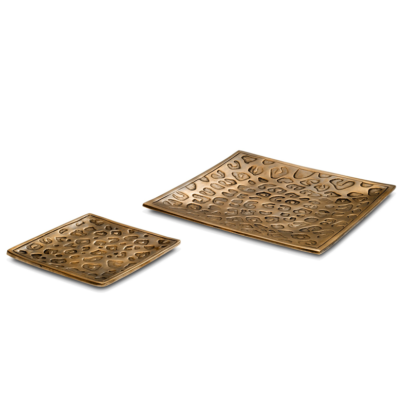 Комплект подносов Eichholtz Tray Jaguar set of 2 Винтажная латунь Комплект подносов Eichholtz Tray Jaguar set of 2 Винтажная латунь в Костроме | Loft Concept
