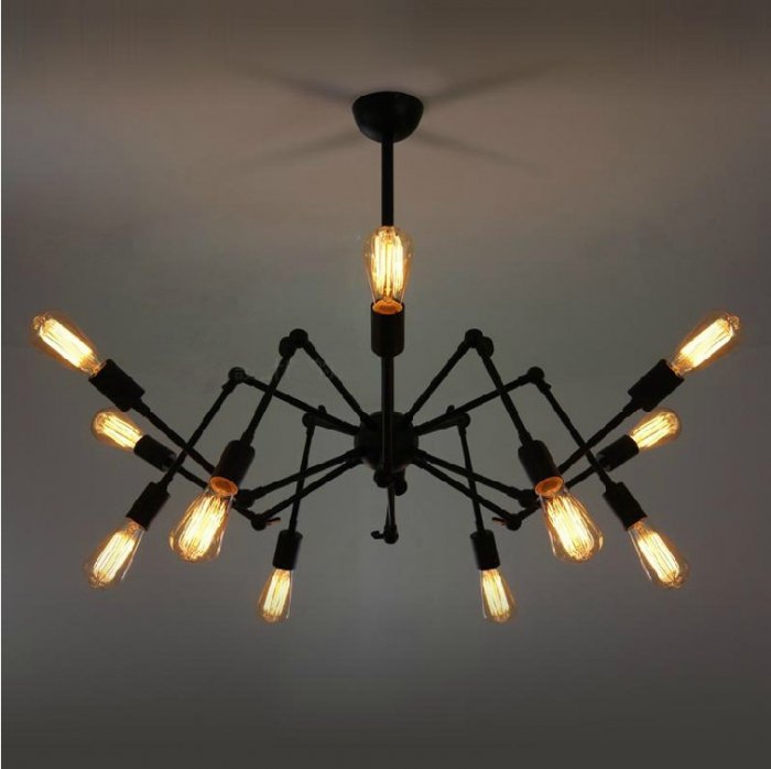 Люстра Loft Industrial Sputnik Chandelier Spider Черный Люстра Loft Industrial Sputnik Chandelier Spider Черный в Костроме | Loft Concept