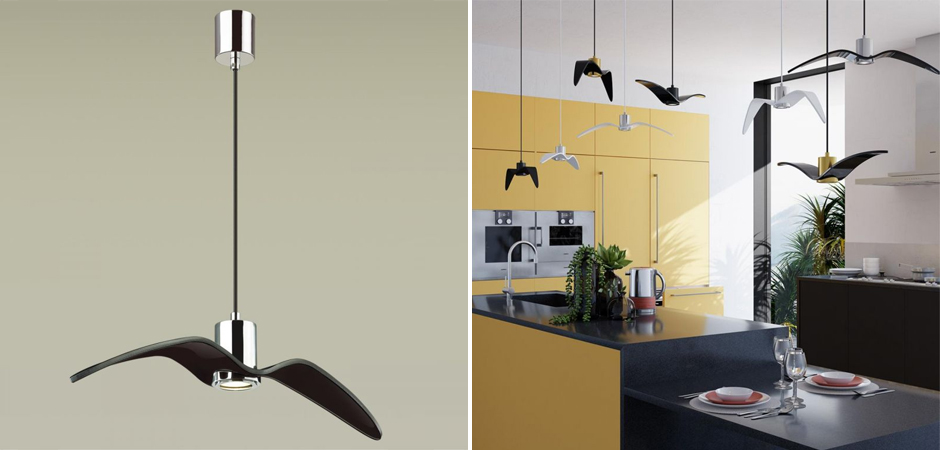 Подвесной светильник Seagull Average Chrome черный Подвесной светильник Seagull Average Chrome черный - Loft-Concept в Костроме