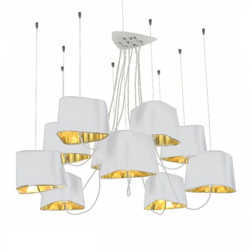 Люстра Designheure Lighting White 10 плафонов Белый Золотой в Костроме | Loft Concept 