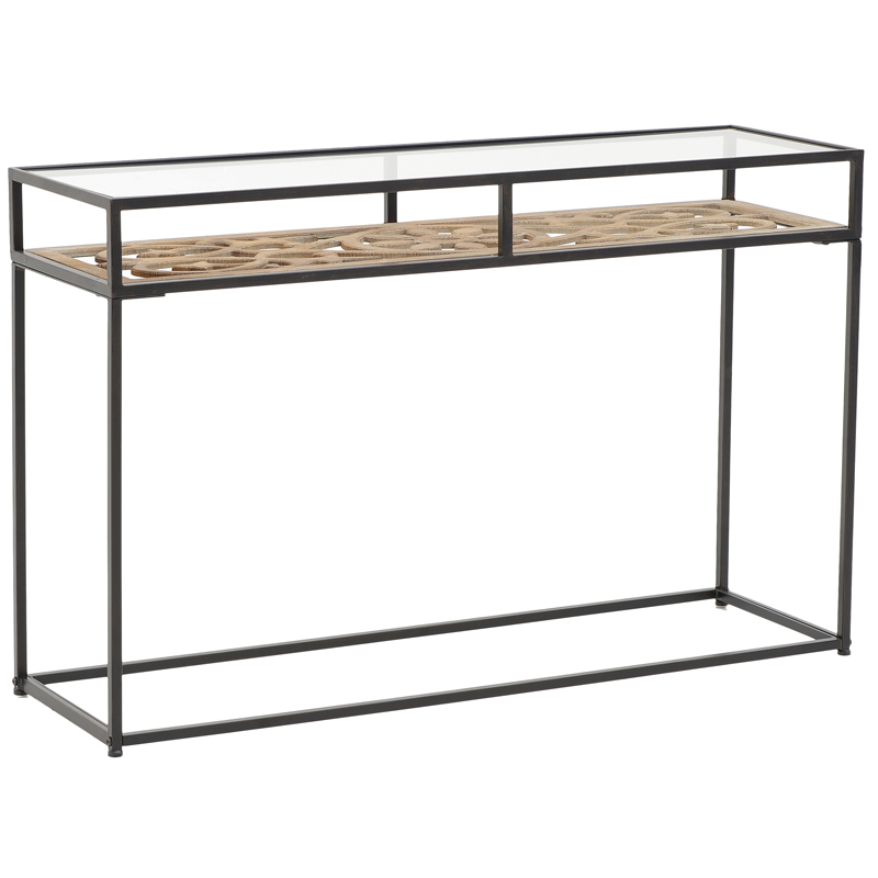 Консоль Provence Lace Console Древесина Черный Прозрачное Стекло Консоль Provence Lace Console Древесина Черный Прозрачное Стекло в Костроме | Loft Concept