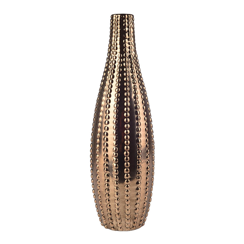 Ваза Ribbed Vase Narrow Throat bronze-gold 34 Ваза Ribbed Vase Narrow Throat bronze-gold 34 в Костроме | Loft Concept