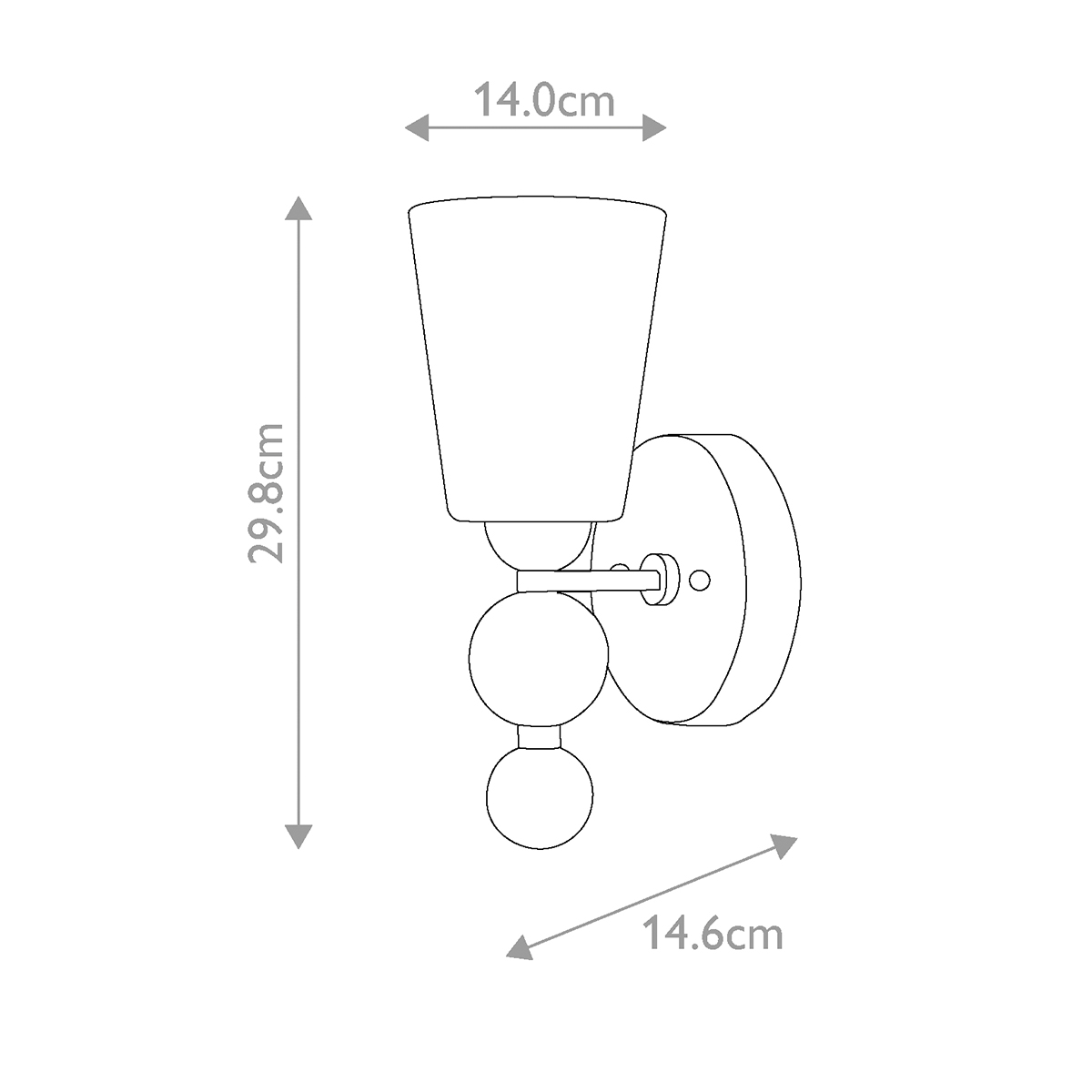 Бра с белым матовым стеклянным плафоном и тремя декоративными шарами Hinkley в Костроме