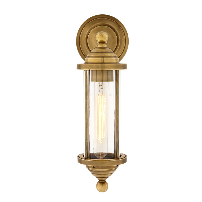 Бра Eichholtz Wall Lamp Clayton Brass Латунь Прозрачное Стекло Бра Eichholtz Wall Lamp Clayton Brass Латунь Прозрачное Стекло в Костроме | Loft Concept