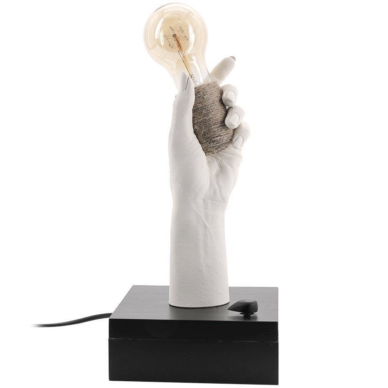 Настольная лампа Table Lamp Sculpture Arm Белый Черный Настольная лампа Table Lamp Sculpture Arm Белый Черный в Костроме | Loft Concept