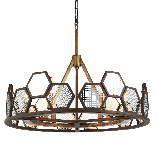 Люстра MetalComb Pendant 6 Черный Бронза Люстра MetalComb Pendant 6 Черный Бронза в Костроме | Loft Concept