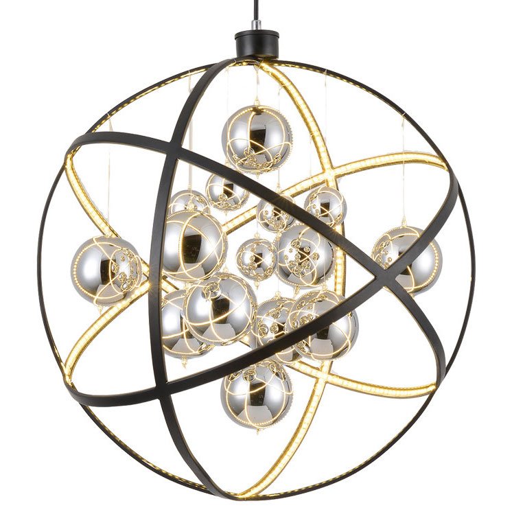 Люстра Atomic nucleus Chandelier Глянцевое золото Черный Люстра Atomic nucleus Chandelier Глянцевое золото Черный в Костроме | Loft Concept