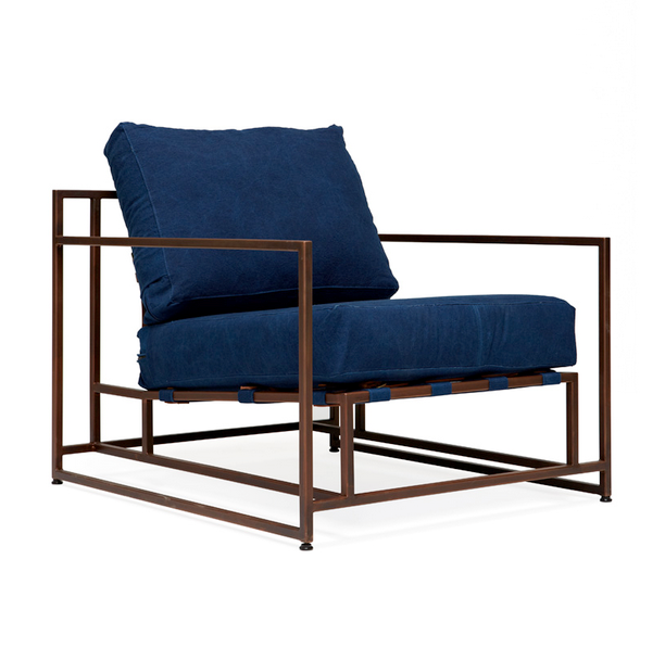 Кресло Kenn X Miller armchair Indigo and copper denim Индиго Кресло Kenn X Miller armchair Indigo and copper denim Индиго в Костроме | Loft Concept