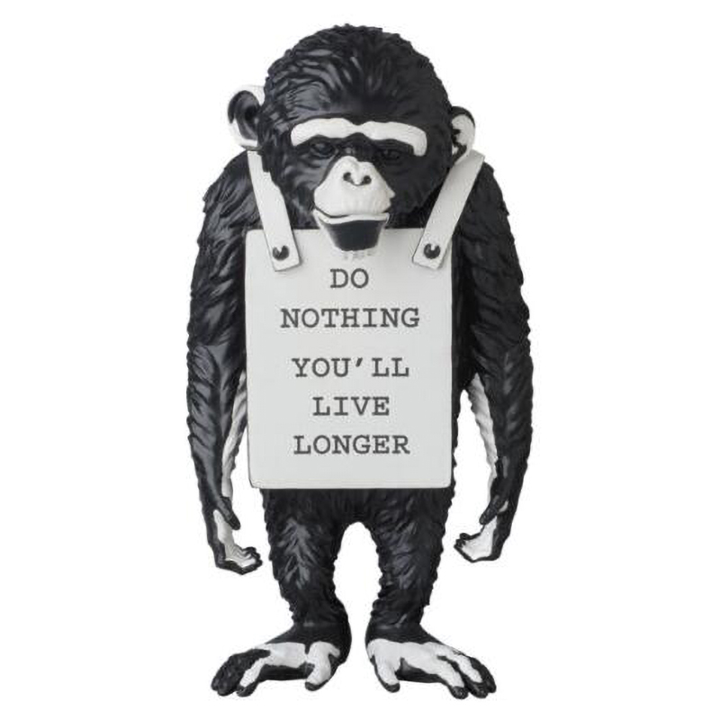 Статуэтка Banksy Lying Monkey Black and White Черно-белый Статуэтка Banksy Lying Monkey Black and White Черно-белый в Костроме | Loft Concept