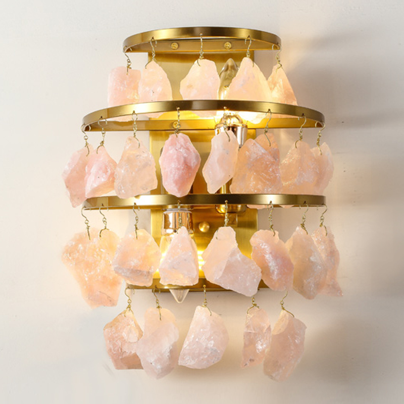 Hardis Pink stone Wall Lamp Латунь Дымчатая Роза Hardis Pink stone Wall Lamp Латунь Дымчатая Роза в Костроме | Loft Concept