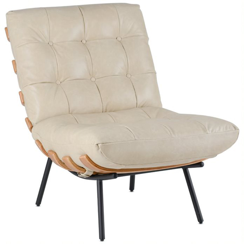 Кресло Philbert Chair beige leather Бежевый Кресло Philbert Chair beige leather Бежевый в Костроме | Loft Concept