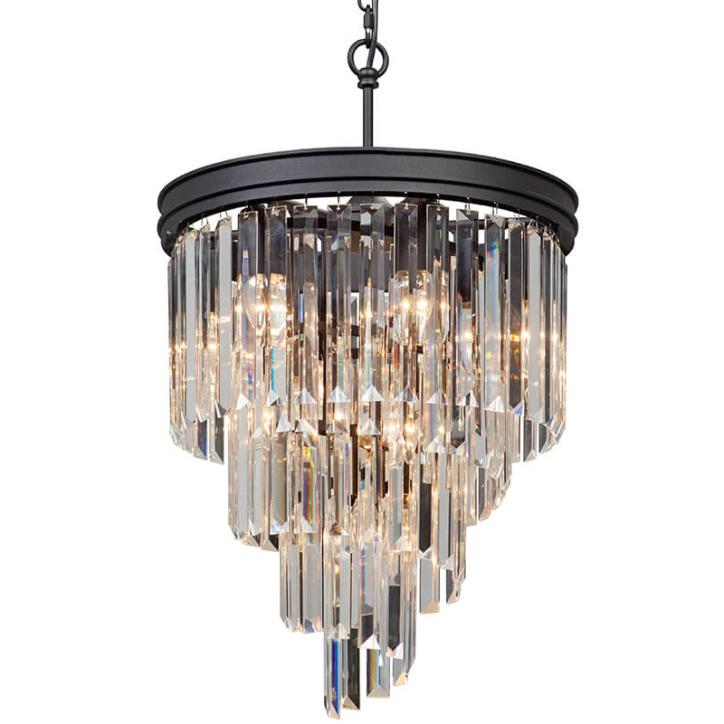 Люстра Odeon Chandelier Helix Black каскад прозрачное стекло D 48 Прозрачное Стекло Черный матовый Люстра Odeon Chandelier Helix Black каскад прозрачное стекло D 48 Прозрачное Стекло Черный матовый в Костроме | Loft Concept