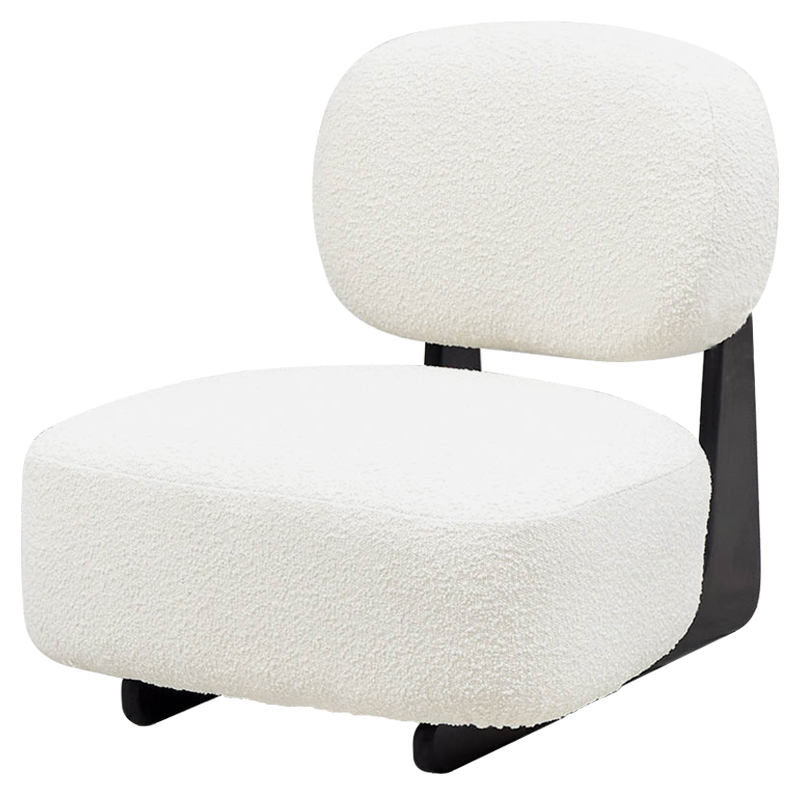 Кресло Millie White Boucle Armchair Белый Черный Кресло Millie White Boucle Armchair Белый Черный в Костроме | Loft Concept