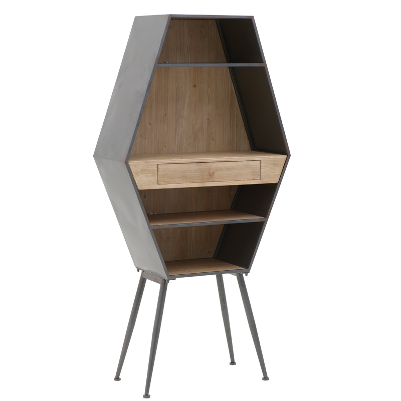 Стеллаж Rhombus Wood Rack Бежевый Черный Стеллаж Rhombus Wood Rack Бежевый Черный в Костроме | Loft Concept