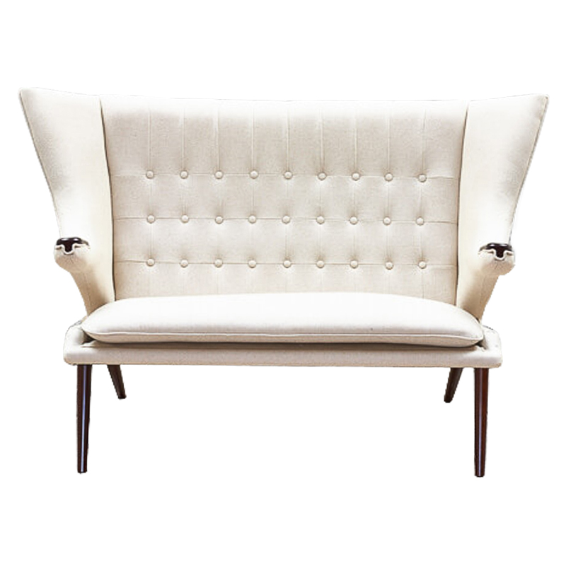 Диван Papa Bear Loveseat Ivory Linen Бежевый Коричневый Диван Papa Bear Loveseat Ivory Linen Бежевый Коричневый в Костроме | Loft Concept