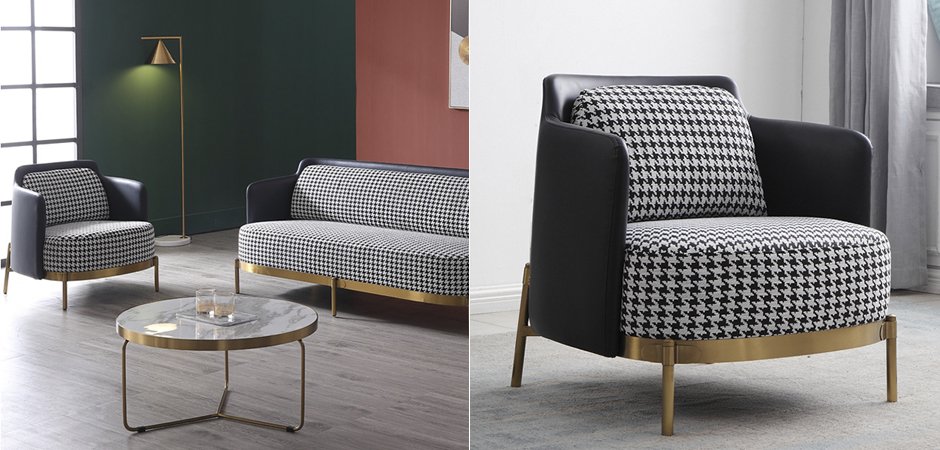 Кресло Pied de poule Gray Armchair - фото №1