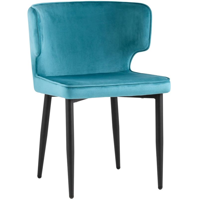 Стул Mateo Chair Бирюзовый Велюр Бирюзовый Черный Стул Mateo Chair Бирюзовый Велюр Бирюзовый Черный в Костроме | Loft Concept