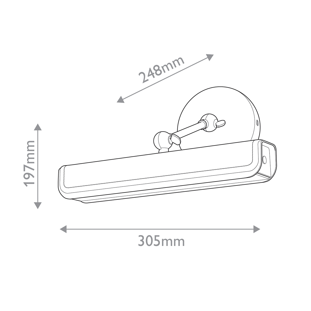Светильник для картин цвет винтажная латунь с прямоугольным плафоном из кожи черного цвета Alora в Костроме