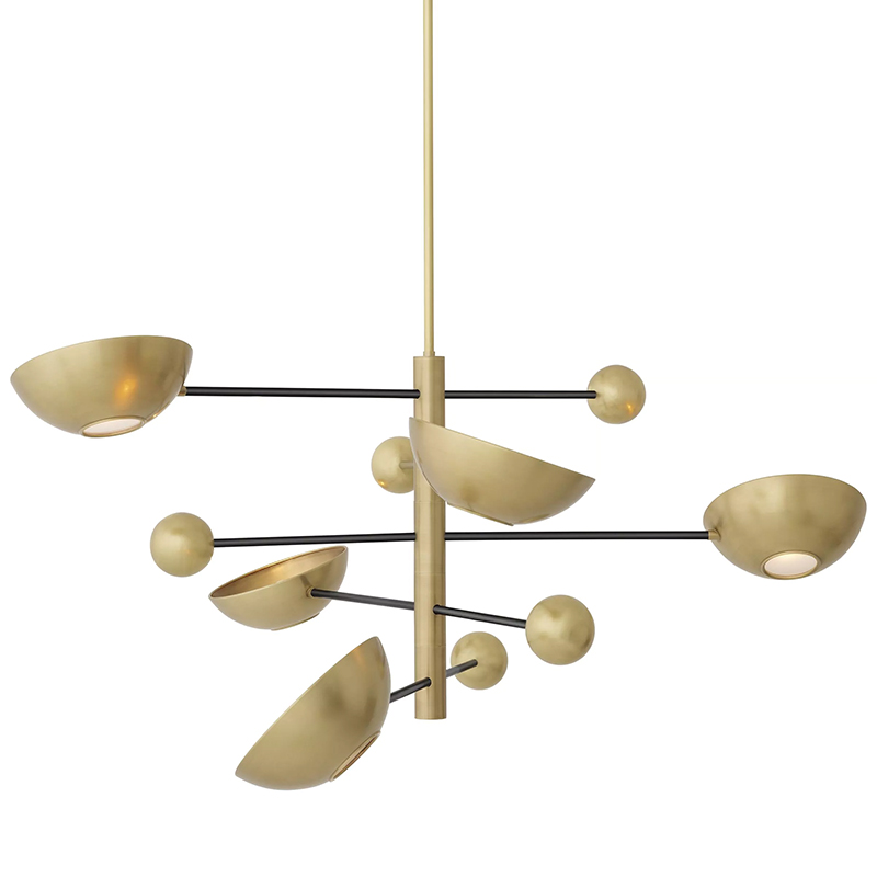 Люстра Eichholtz Chandelier Salinas Белое матовое стекло Латунь Люстра Eichholtz Chandelier Salinas Белое матовое стекло Латунь в Костроме | Loft Concept